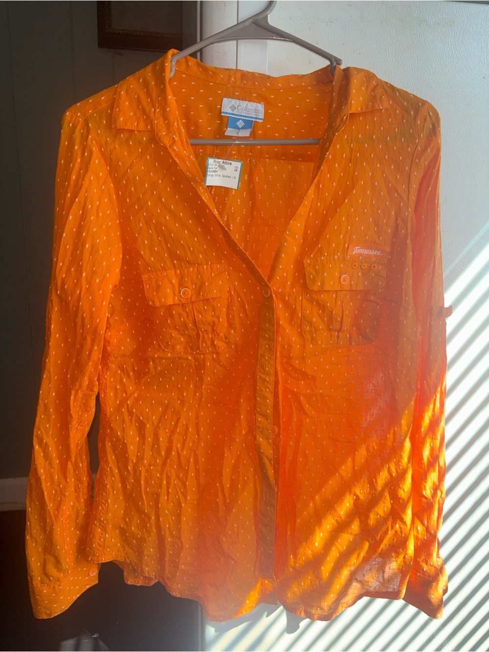 Lightweight Orange Women's Button-Front Shirt